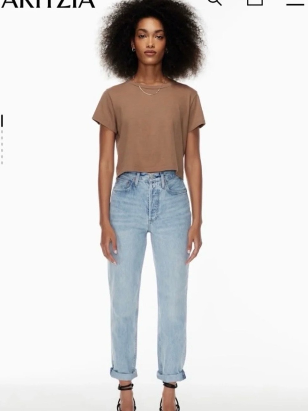 Aritzia Denim Forum Light Blue Boyfriend High Rise Loose Fit Jeans